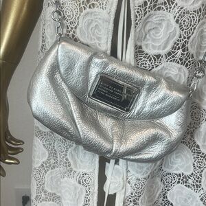 Marc By Marc Jacobs Q Karlie Metallic Silver Crossbody Bag